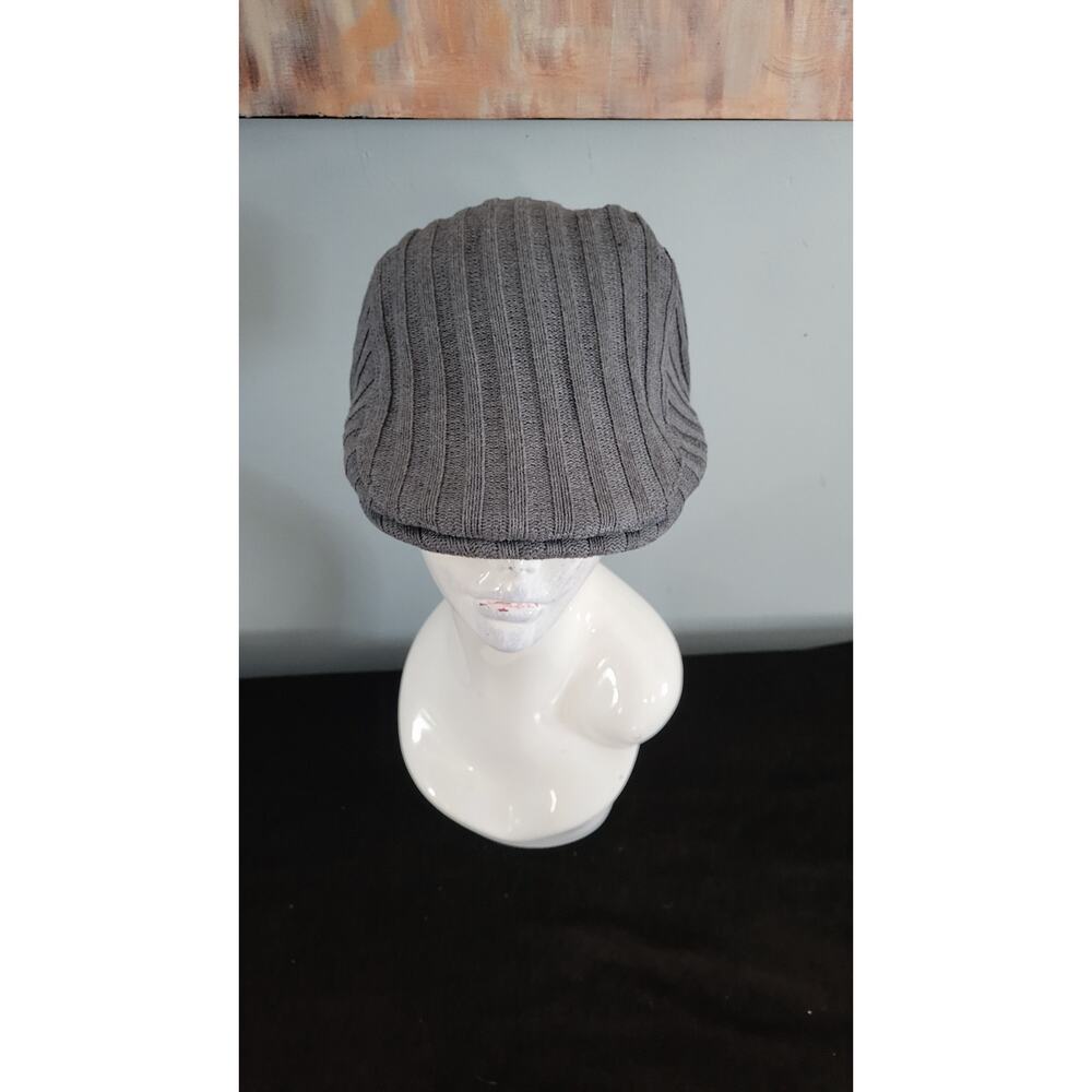 Linea Uomo Gray Ribbed Knit Ivy Newsboy Driving Cap Hat L/XL Streetwear